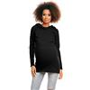 Selente Mummy Love Felpa con Cappuccio/Giacca/Maglia a Maniche Lunghe Premaman in 100% Puro Cotone, Maglia Cappuccio Nero, S/M