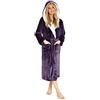 CityComfort Vestaglia da Donna con Cappuccio, Vestaglia Donna Invernale in Morbidissimo Pile, Idee Regalo per Lei (Viola, M)