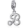 LaMenars Ciondolo con Lettera Dell'alfabeto in Argento Sterling 925 Charm Bead con A alla Z Pendente con Zirconia Cubica Compatibile con Pandora e Europei Bracciale Collane da Donna (Letter A)
