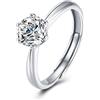 Atylyk Anello di fidanzamento Moissanite regolabile da 1 carato in argento sterling 925 per anello di promessa di matrimonio da donna