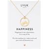 LUUK LIFESTYLE Collana con pendente cima della montagna e biglietto dedica HAPPINESS, impermeabile e in filigrana, accessorio per lei, design moderno, idea regalo, oro