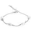 Secret & You Bracciale di Perle da Donna con Quattro Perle coltivate d'Acqua Dolce Forma Keshi barocca 8-9 mm - Catena rodiata in Argento Sterling 925 rodiato Lunghezza 17-20 cm.