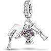 MariaFonte Charm Compatibile Tutte Marche Pendente Laurea Diploma Fiori Pergamena Cappello Compleanno Anniversario Ciondoli Originale Bead Argento 925 Portafortuna Cuore
