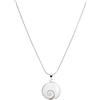 Vurmashop Ciondolo Occhio di Santa Lucia in Argento | Occhio di Shiva | Diametro 23mm | Collana Artigianale con Catena 45cm Nickel-Free | Ispirazione Mediterranea | Collana Color Argento con Conchiglia Bianca