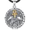EUDORA Harmony Ball Collana Anubis in Argento Sterling per Donne e Uomini, Ossido Egiziano Antico Anpu Ankh Croce Piramide Occhio di Horus Ciondolo, Dio dei Morti Protezione Gioielli Regalo, 24