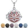 EUDORA Harmony Ball Collana Aromaterapia Oli Essenziali Diffusore Loto Pendente per Donne Ragazze Gioielli Bel Regalo, 7PCS Pietra vulcanica, 61 cm