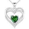 CDE Collana Argento 925 Donna, Collana Cuore Birthstone Necklace, Regalo Gioielli Donna per Mogile/Sorella/Amiche, Regalo Donna Anniversario Compleanno Festa della Mamma Valentin's Day