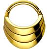 PIERCINGLINE Anello segmentato in acciaio chirurgico, design etnico, piercing per orecchio, elice, naso, setto, 1,2 mm x 7 mm, acciaio chirurgico 316L