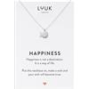 LUUK LIFESTYLE Collana con pendente balena I pesce in acciaio inossidabile 50cm, e dedica HAPPINESS, portafortuna, gioiello per donna motivo mare e animale, argento