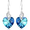 AOBOCO Orecchini ad ala d'angelo da donna in argento Sterling Cuore d'amore orecchini pendenti, San Valentino regalo di compleanno per le donne Lei