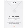 LUUK LIFESTYLE Collana con Ciondolo cerchio I fiore I soffione in Acciaio Inossidabile e carta HAPPINESS, Yoga Gioielli Donna, Amicizia, Amore, Regali per Lei, Madre, Portafortuna, Argento (50cm c.)