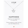 LUUK LIFESTYLE Collana in acciaio inox con ciondolo e biglietto di felicità, lunghezza regolabile 50,8 cm, portafortuna, catena dell'amicizia, regalo di San Valentino, compleanno, gioielli da donna