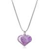COAI Collana da Donna in Acciaio Inox con Ciondolo Cuore in Ametista