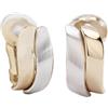 Traveller® Orecchini a clip - Senza piercing all'orecchio - Oro placcato 22 carati e platino - Bicolor - Opaco e lucido - 18x9 mm - 155102