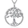 Jiahanzb Collana Albero Della Vita con Cristalli di Zirconia Cubica Collana Donna, Idee Regalo Festa Della Mamma Regalo Donna Originale per Mamma Lei Compleanno Anniversario rame