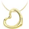 CARISSIMA Ciondolo cuore scorrevole da 12 x 14 mm da donna in oro giallo 9 ct su catena twist curb diamantata da 0,9 mm, 46 cm