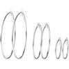 PROSTEEL 3 Paia Set Orecchini Cerchio Donna Grandi Piccoli Semplici, Acciaio Inossidabile, Diametro 30 50 70 mm, Argento (Confezione Regalo)