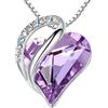 Leafael Infinito Amore Cuore Collana Argento, Pietra di nascita collana donna con cristalli curativi, Senza allergie Gioielli Regalo Donna, ciondoli per collane con scatola regalo inclusa