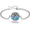 CELESTIA 20CM DNA Tronco Albero della Vita Bracciale per Donna e Ragazza, 925 Sterline d'argento Abalone Conchiglia Madreperla Gioielleria Regali