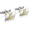 STERLL Gemelli Da Uomo In Argento 925 Con Finiture Dorate A Strisce