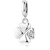 MariaFonte Charm Quadrifoglio Portafortuna Argento 925 Ciondoli Originale Bead Oro Charming Beads Amicizia Mamma Compatibili Cuore Perline Natale Donna Bracciale Pendente Set Dad