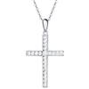 Carleen Croce Ciondolo Collana in Argento 925 con Gemma Sintetica Granato Ametista Smeraldo Rubino Peridoto Zaffiro Topazio Zirconia Opale Regalo Gioielli per Donna Ragazza - Catena Lunghezza: 40 + 5 cm