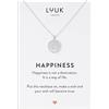 LUUK LIFESTYLE Collana in acciaio inossidabile 50cm, con ciondolo montagna I scalatore e dedica HAPPINESS, argento