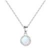 KristLand Gioielli Moonlight Collana in Argento Sterling 925 con Opale Creato Pendente 8MM Delicato Fidanzata Moglie Pacco Regalo