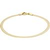 CARISSIMA Bracciale da donna in oro giallo 9 ct con catena a 4 fili spina di pesce, 18 cm
