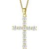 Carleen Collana con Pendente Croce in argento Sterling 925 placcato in oro giallo, Regalo di Gioielli per Donna Ragazza, lunghezza della catena: 40 cm + 5 cm
