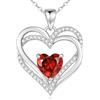 CDE Collana Argento 925 Donna, Collana Cuore Birthstone Necklace - Regalo per Moglie/Sorella/Amiche o Donna Anniversario Compleanno Festa della Mamma Valentin's Day