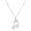WANDA PLATA Collana Musica, Nota Musicale, Ciondolo Musicale da Donna, Ragazza Girocollo Argento 925Catenina 40+ 5 cm Gioielli Musica, Idee Regalo Originale