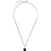Purelei Collana notturna (argento), impermeabile, da uomo, con ciondolo quadrato, in acciaio inox, regalo per uomini, 55 cm (verstellbar bis 60 cm), Acciaio inossidabile