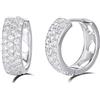 Carleen Piccolo Piercing Cartilagine Orecchini a Cerchio per Donna in Placcato Oro Bianco Argento Sterling 925 con Zirconia Cubica Gioielleria - Diametro: 15 mm