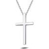 FANCIME Collana Croce Uomo in Argento Sterling 925 Crocifisso Ciondolo, Catena Lunghezza: 60 cm - Bianca