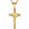 PROSTEEL Collana Crocifisso Uomo e Donna, Crocefisso in Acciaio Inossidabile Oro Placcato, Catholic Cross