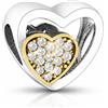 MariaFonte Bead Charm Amore Amicizia Sorella Compatibile Tutte Marche Pendente Cuore Ciondolo Argento