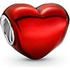 Annmors Donna Ciondolo Cuore Rosso Argento 925 Colgantes per Charm Bracciale