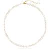 KVLmoze Collana girocollo di perle 4 mm con perle coltivate a mano, delicata collana per la festa della mamma, regalo per donne e mamme