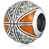 JYRRONG Charm a forma di palla da basket in argento Sterling 925, idea regalo per compleanni e occasioni sportive, per braccialetti Pandora (palla da basket A)