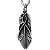 COOLSTEELANDBEYOND Annata Piuma Ciondolo, Collana con Pendente da Uomo Donna, Acciaio Inossidabile, 75CM Catena del Grano