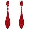 EVER FAITH Orecchini donna,EVER FAITH Cristallo austriaco Doppio Goccia d'acqua Orecchino trafitto pendente Rosso