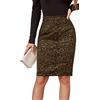 FEOYA Gonna Leopardata Donna Corta Aderente Invernale Autunno Gonna Scamosciata a Matita Vita Alta Elastica Gonne Midi Zebrata Linea ad A Sexy Tubino con Cerniera e Spacco Verde M