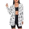 ORANDESIGNE Donna Manica Lunga Colletto Cappotto Elegante Ufficio Business Blazer Top Gilet Corto OL Carriera Tailleur Giacca W Bianco XL