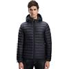 Extreme Pop Giacca Invernale da Uomo piumino Impermeabile con Pura Piuma Bianca D'Oca con Cappuccio Brand Inglese Ultima Settimana di Grandi Saldi (XL, Nero 1)