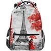 Mnsruu Torre Eiffel Zaino Scuola Viaggio Zaino Book Bag Laptop Zaino Casual Daypack per Viaggi/College/Lavoro