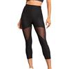 Xmiral Pantaloni a Maglia Running Leggings Sportivi Elasticizzato Cucito Vita delle Donne Pantaloni Alti Capris Yoga (S,9Nero)