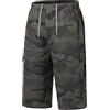 Harbrosrce Uomo Pantaloni Corti Pantaloncini Bermuda Cargo Short 3/4 Pantaloncini da Passeggio con Coulisse con Molte Tasche Camuffare Cotone Sportivi Running Palestra Plaid