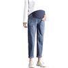 Olamao Pantaloni Premaman da Donna Jeans Pantaloni da Lavoro Pantaloni Casual Cintura Elastica Regolabile Super Confortevole Taglia Grande (M, Grigio Scuro)