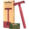 Bambaw Metallo Rasoio di sicurezza con 5 lamette per rasoio di sicurezza | Rasoio barba vintage | Rasoio donna | Rasoio corpo | Rasoio monolama per rasatura | Safety razor | Plastic free | Bambaw